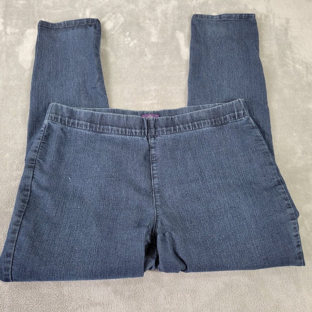 NYDJ Women's Plus Size 18 Leggings Dark Wash Blue Denim Tapered Stretch SL79E